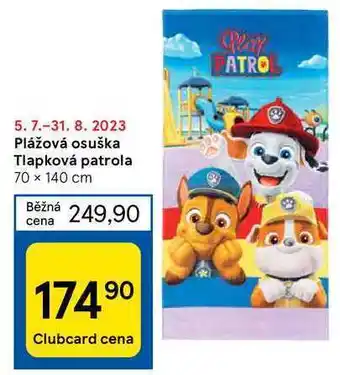 Tesco Plážová osuška tlapková patrola 70 x 140 cm nabídka