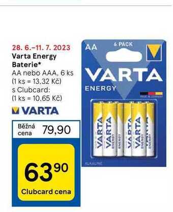 Tesco Varta energy baterie nabídka
