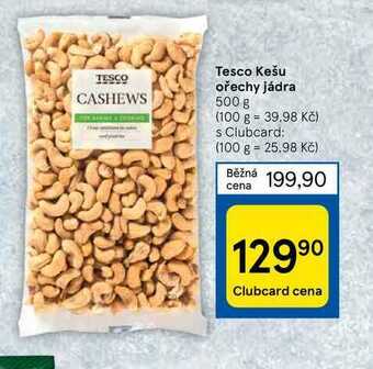 Tesco Tesco kešu ořechy jádra 500 g nabídka