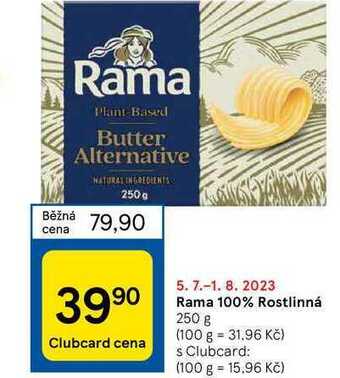 Tesco Rama 100% rostlinná 250 g nabídka