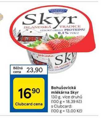 Tesco Bohušovická mlékárna skyr 130 g nabídka