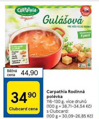 Tesco Carpathia rodinná polévka 116-130 g nabídka
