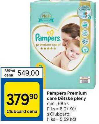 Tesco Pampers premium care dětské pleny mini, 68 ks nabídka