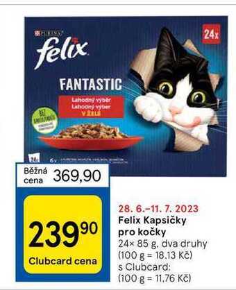 Tesco Felix kapsičky pro kočky 24 x 85 g nabídka