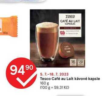 Tesco Tesco café au lait kávové kapsle 160 g nabídka