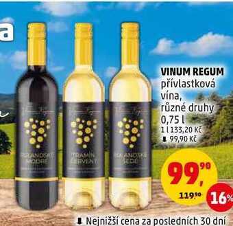 Penny Market Vinum regum přívlastková vína, 0,75 l nabídka