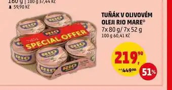 Penny Market Tuňák v olivovém oleji rio mare, 7x 80 g nabídka