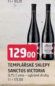 Terno Templářské sklepy sanctus victoria 0,75 l nabídka