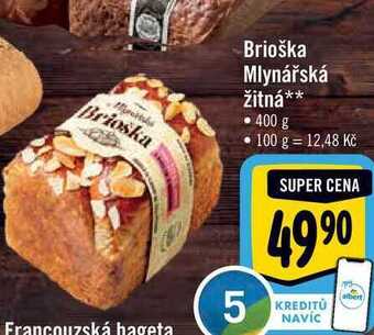 Albert Brioška mlynářská žitná 400 g nabídka