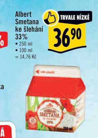 Albert Albert smetana ke šlehání 33% • 250 ml nabídka