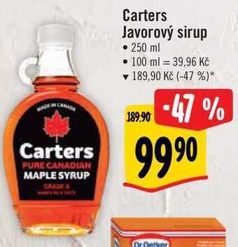 Albert Carters javorový sirup • 250 ml nabídka