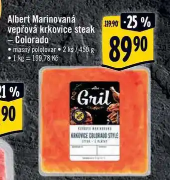 Albert Albert marinovaná vepřová krkovice steak - colorado nabídka