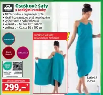 Osuškové šaty s tenkými ramínky