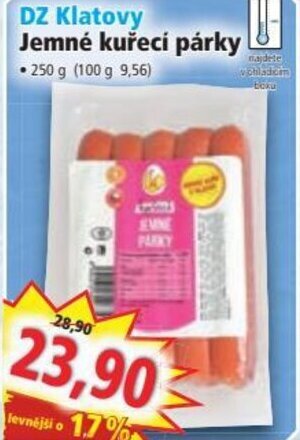Norma DZ Klatovy Jemné kuřecí párky nabídka