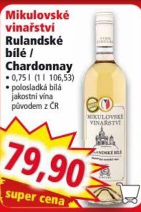 Norma Mikulovské vinařství Rulandské bílé/ Chardonnay nabídka
