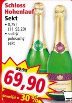 Norma Schloss Hohenlauf Sekt nabídka