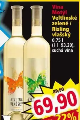 Norma Vina Motýl Veltlínské zelené / Rizling vlašský nabídka