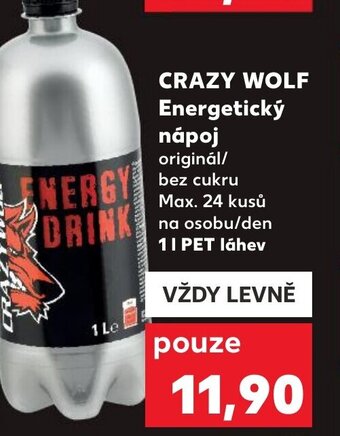 Kaufland CRAZY WOLF Energetický nápoj nabídka