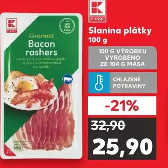 Kaufland Slanina plátky 100 g nabídka