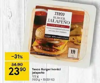 Tesco Tesco burger hovězí jalapeno nabídka
