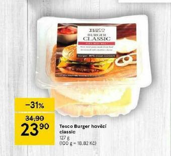 Tesco Tesco burger hovězí classic nabídka