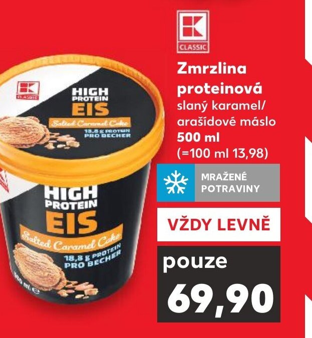 Zmrzlina proteinová slaný karamel/ arašídové máslo nabídky v Kaufland