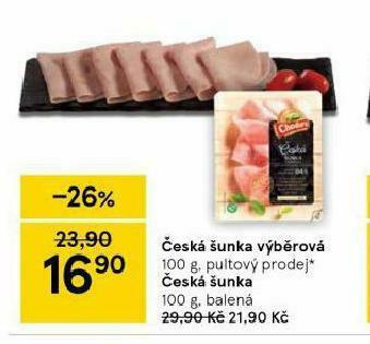 Tesco Česká šunka výběrová nabídka