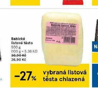 Tesco Babické listové těsto nabídka