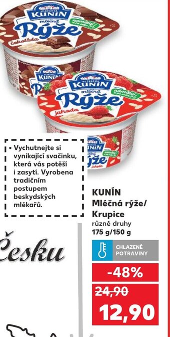 Kaufland KUNIN Mléčná rýže/ Krupice nabídka