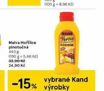 Tesco Alva hořčice plnotučná nabídka