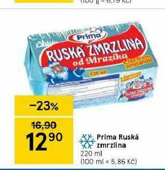 Tesco Prima ruská zmrzlina nabídka