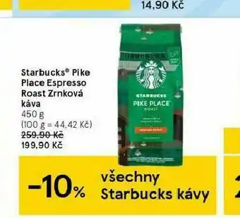 Tesco Starbucks pike place espresso roast zrnková káva nabídka