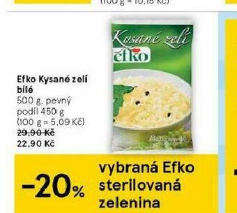 Tesco Efko kysané zelí bílé nabídka