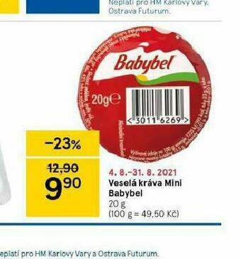 Tesco Veselá kráva mini babybel nabídka