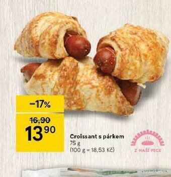 Tesco Croissant s párkem nabídka