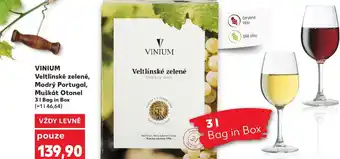 VINIUM Veltlínské zelené, Modrý Portugal, Muškát Otonel 3L Bag in Box
