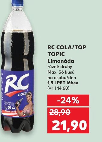 Kaufland RC COLA/TOP TOPIC Limonáda nabídka