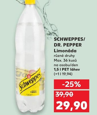 Kaufland SCHWEPPES/ DR. PEPPER Limonáda nabídka