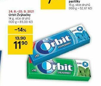 Tesco Orbit žvýkačky nabídka