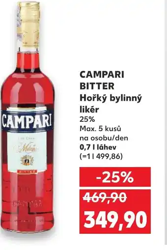 Kaufland CAMPARI BITTER Hořký bylinný likér nabídka