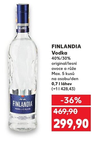 Kaufland FINLANDIA Vodka nabídka