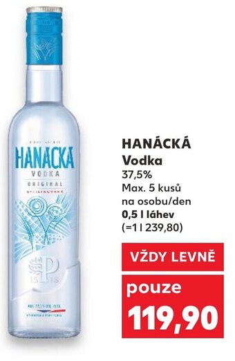 Kaufland HANÁCKÁ Vodka nabídka