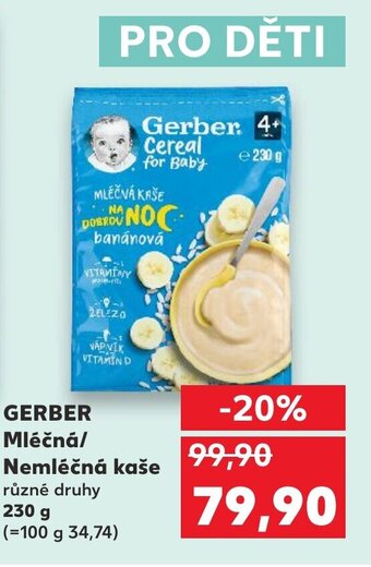 Kaufland GERBER Mléčná/ Nemléčná kaše nabídka