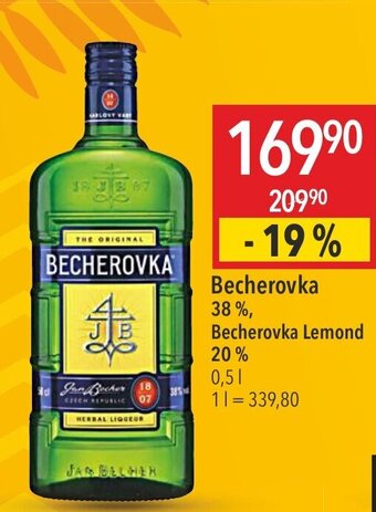 Globus Becherovka 38%, Becherovka Lemond nabídka