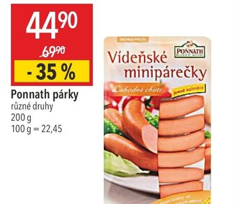 Globus Ponnath párky různé druhy nabídka