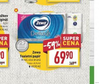 Billa Zewa deluxe toaletní papír nabídka