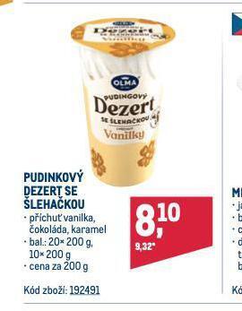Makro Pudinkový dezert se šlehačkou nabídka