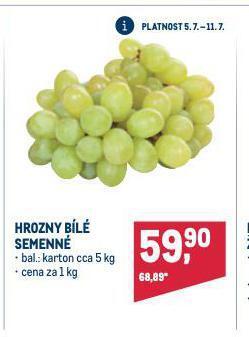 Makro Hrozny bílé semenné nabídka