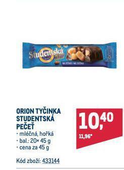 Makro Orion tyčinka studentská pečeť nabídka