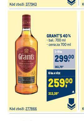 Makro Grant's triple wood whisky nabídka